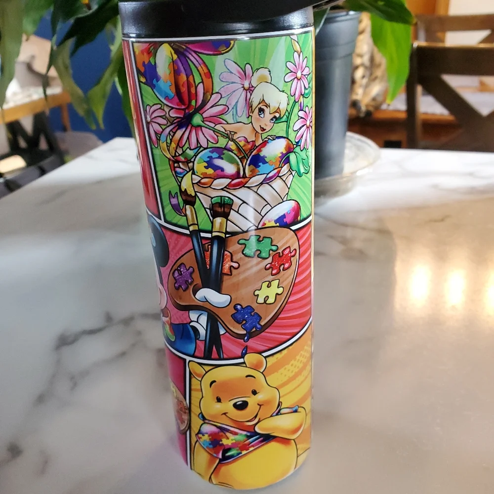 Disney Autism Awareness Mickey Mouse, Minnie Mouse 20oz Tumbler w/ duo lids 🎉